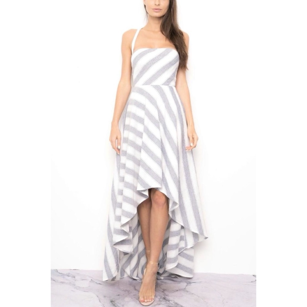 Blithe Boutique High Low Striped Corset Dress